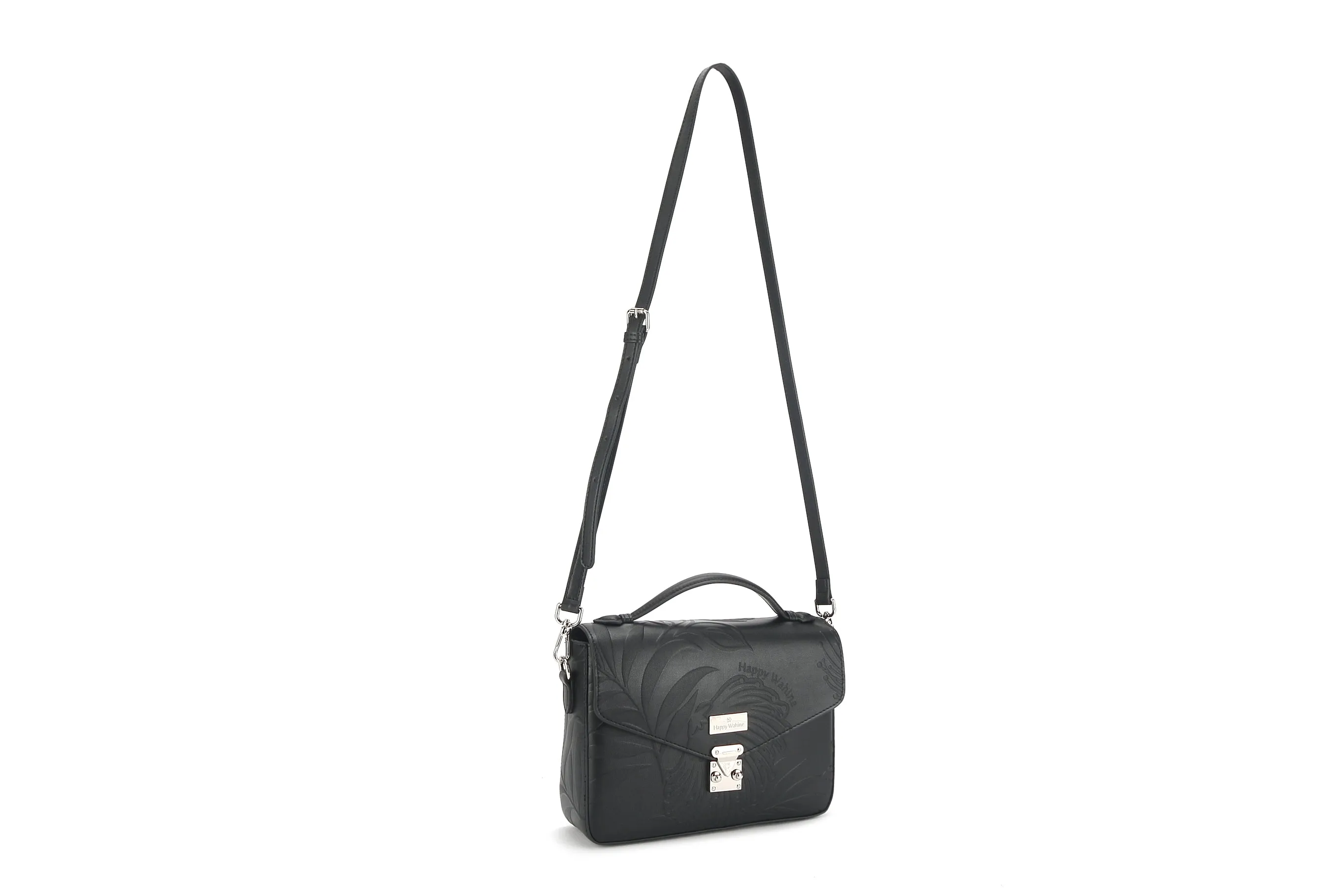 Satchel Alice Lehua Embossed Black