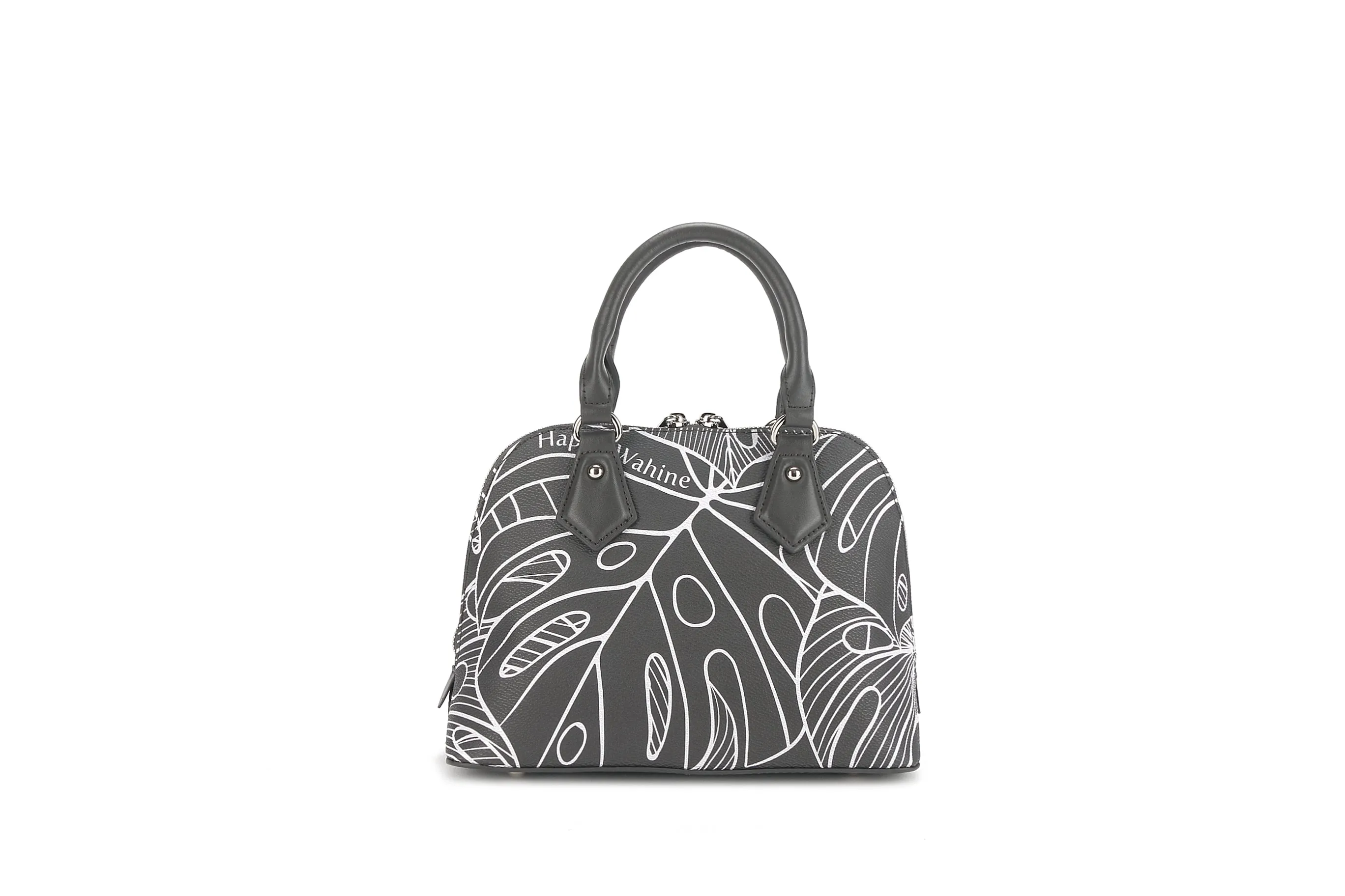 Satchel Lora Monstera Lines Grey