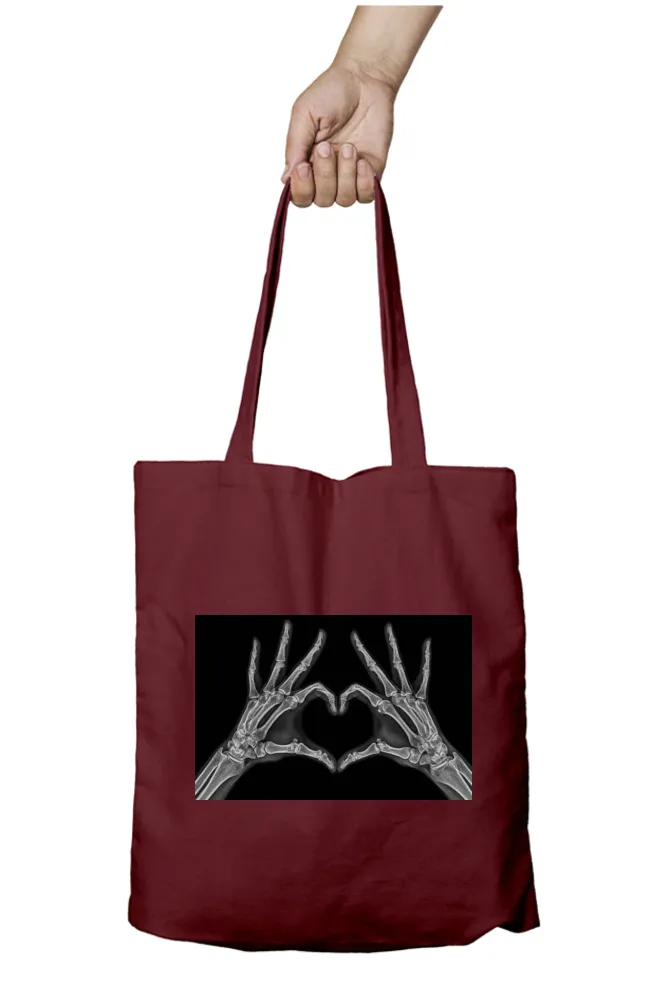 Skeleton Heart Abstract Tote Bag