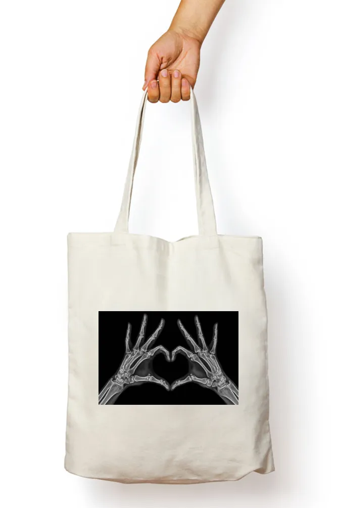 Skeleton Heart Abstract Tote Bag