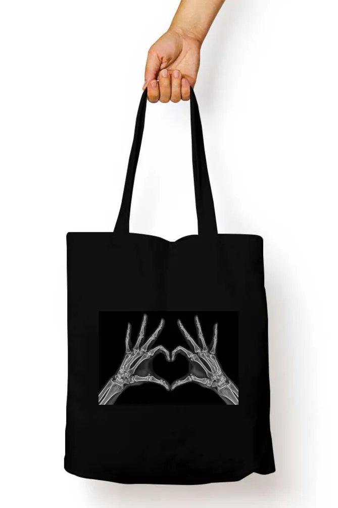 Skeleton Heart Abstract Tote Bag