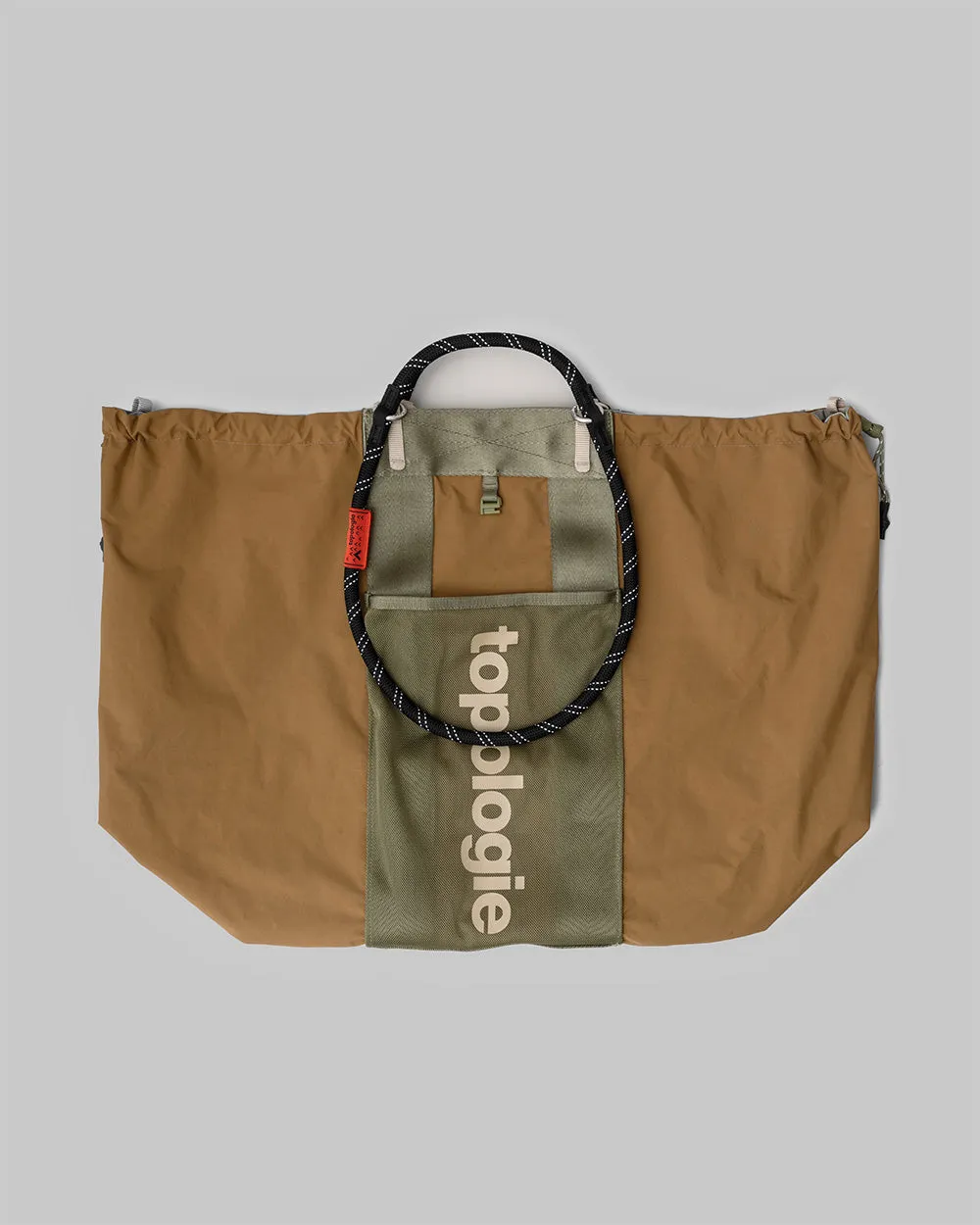 Large Summit Tote in Moss with Copper Accents (Tech Sateen) featuring 10mm Black Reflective Rope Loop.