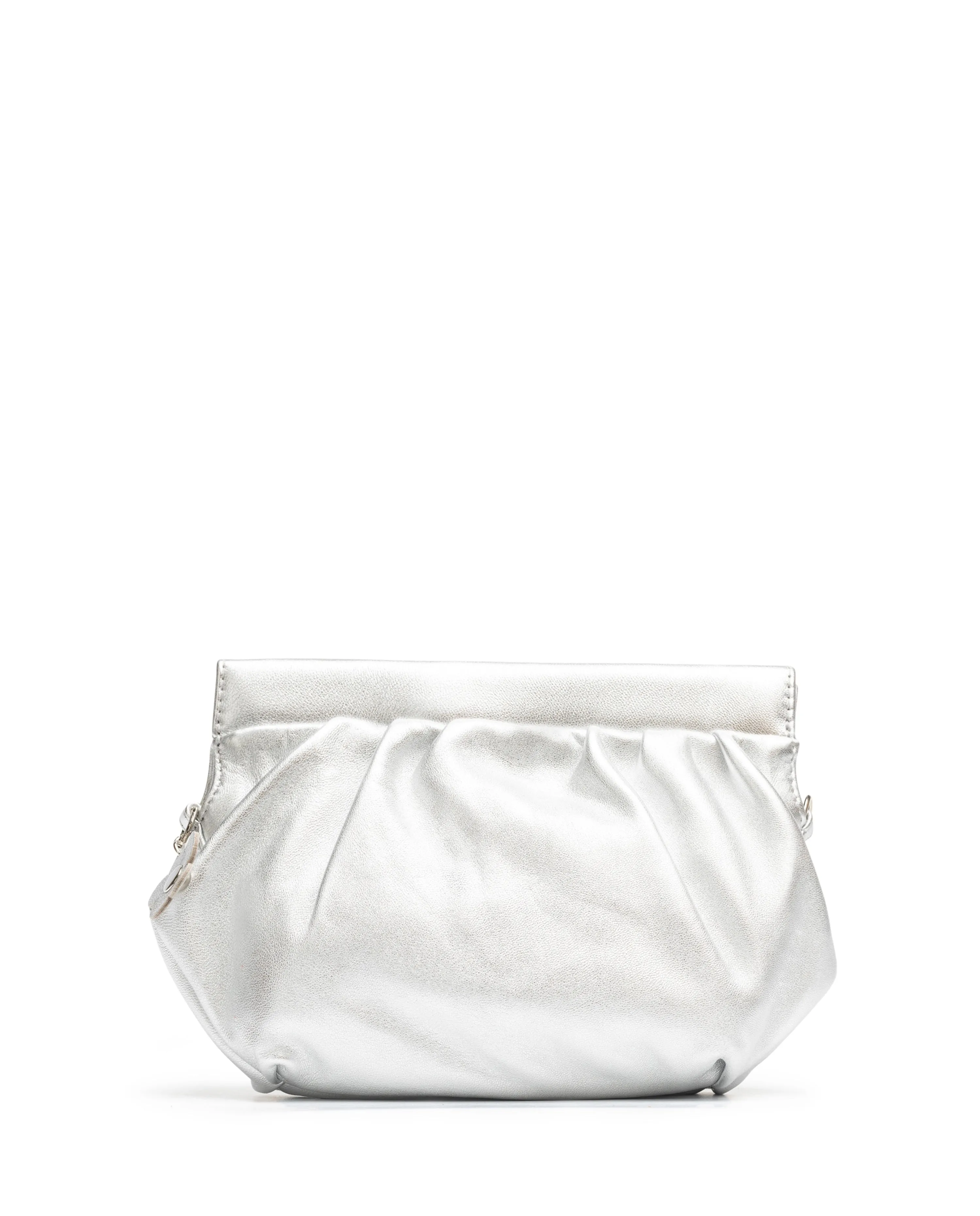 Unisa Silver Leather Clutch Bag  Zailen