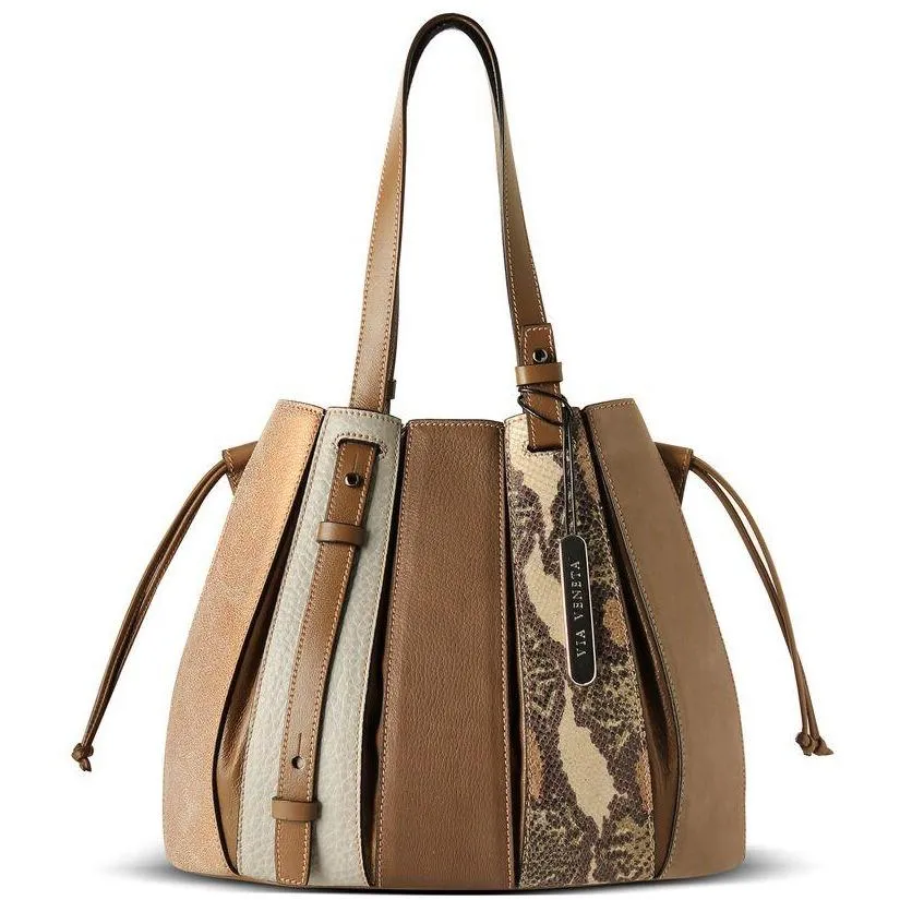 Fern Genuine Leather Handbag by Via Veneta | Provocative Brown