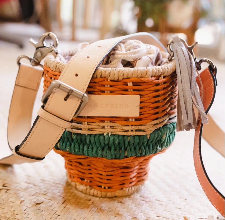 Woven rattan bag